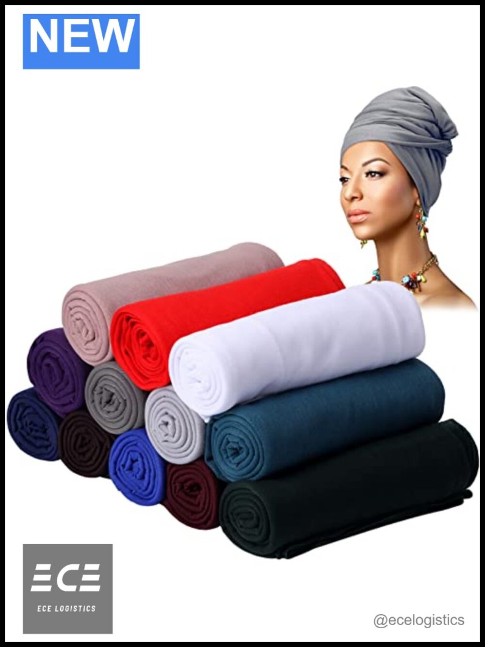 Extra Long Stretch Jersey Head Wrap Turban Scarf for Women